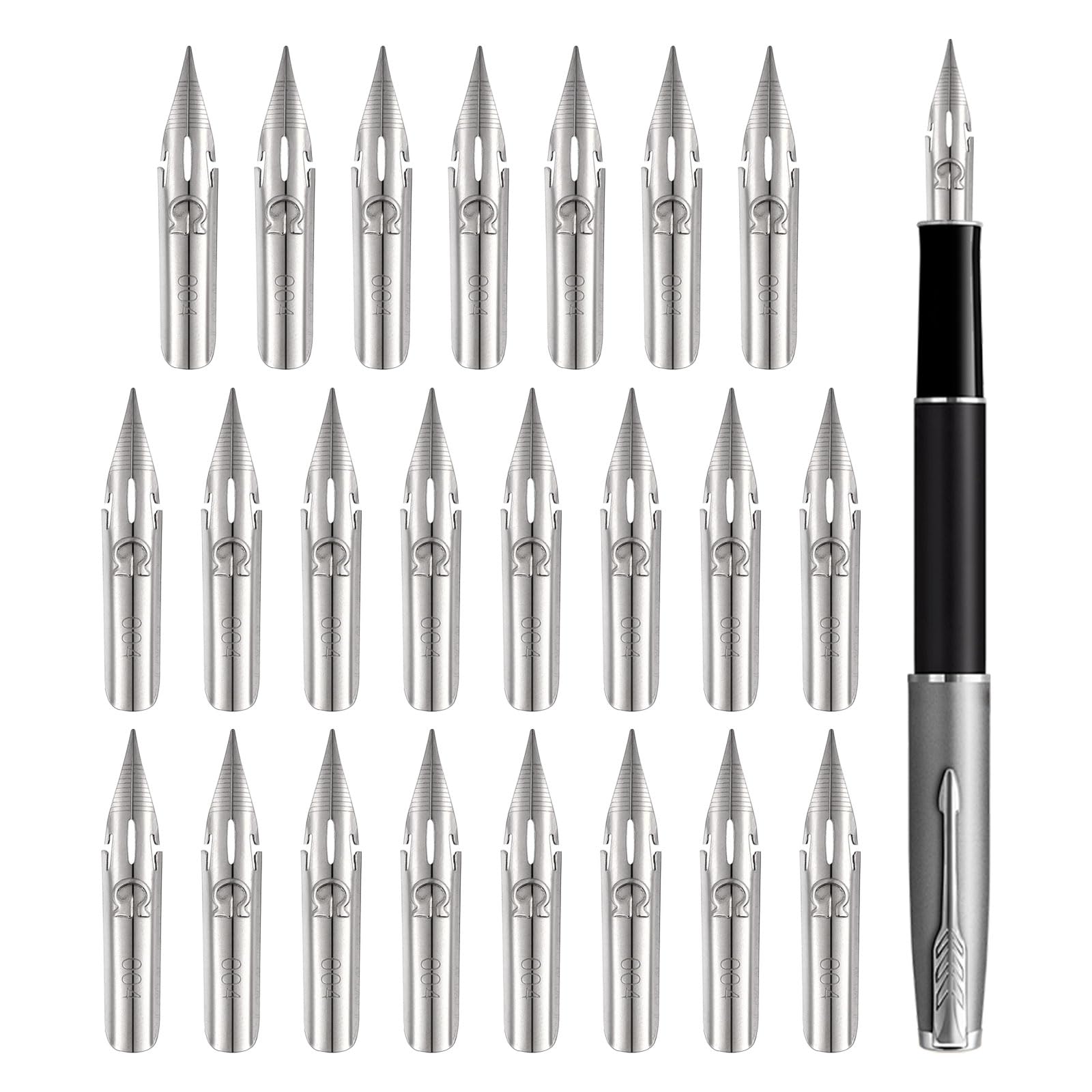 beinkmake 20Pcs Comic Pen G Model Nib Set Fountain Pen Nibs Replacement Stainless Steel Nibs Accessories for Writing Painting Signing Sketch Office Students Stationery