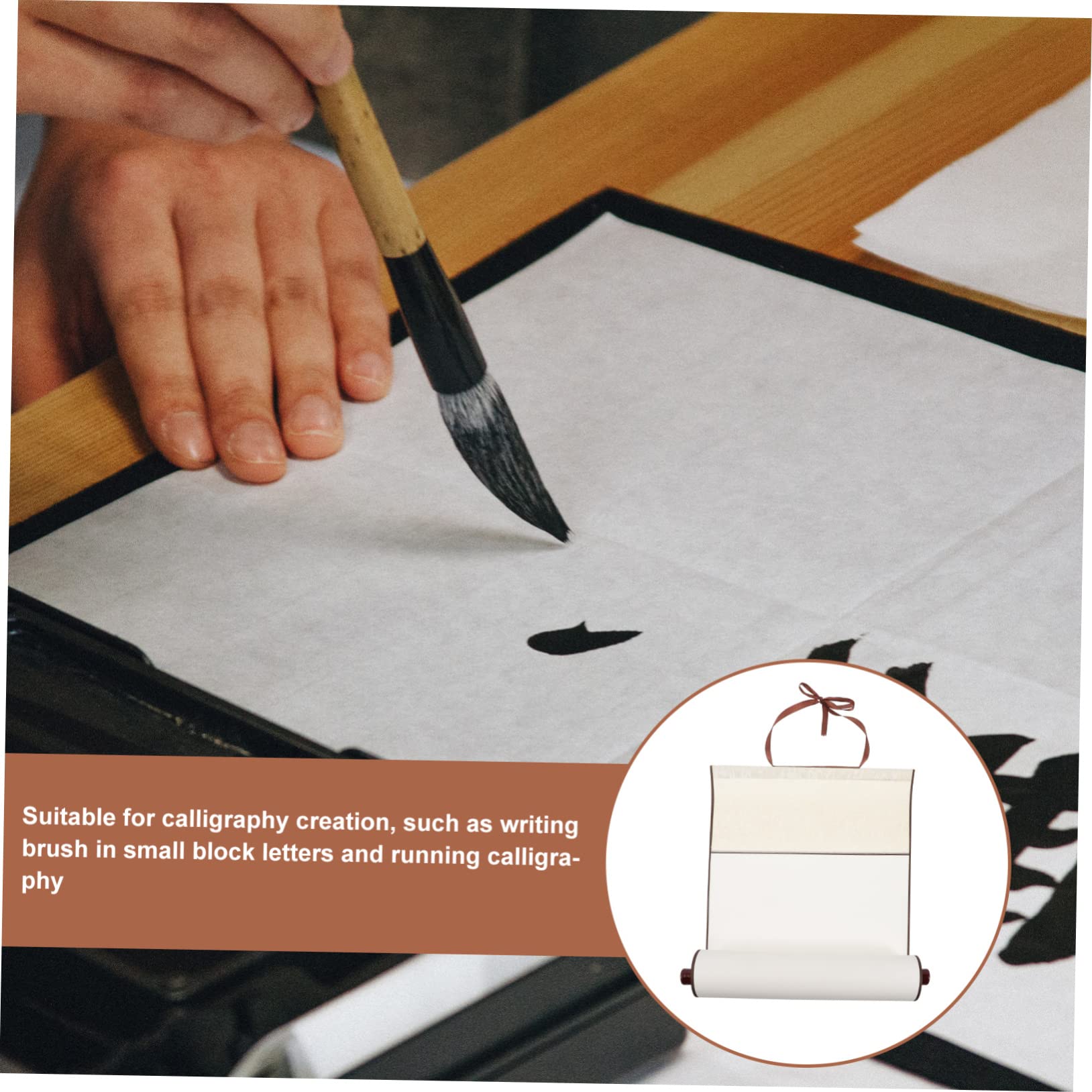 Rouleau en Papier Xuan Solide Parchemin Beige pour Calligraphie Chinoise et Peinture à L'encre