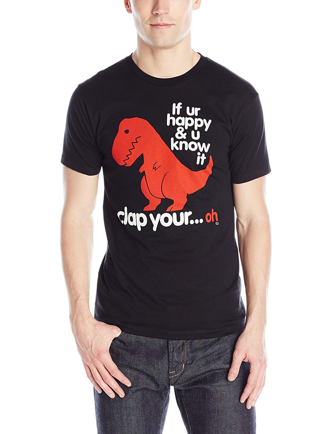 Men's Clap Your Oh Sad T-Rex T-Shirt, Clap Your Oh Wait