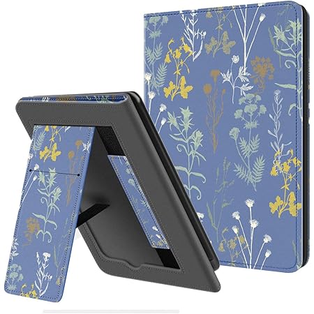 Ayotu Folding Case for Kindle 10th Gen 2019 Released, with Auto Wake/Sleep, Lightweight Leather Hands-Free Stand Cover with Hand Strap (Not Fit Kindle Paperwhite or Kindle 2022), Twilight Garden