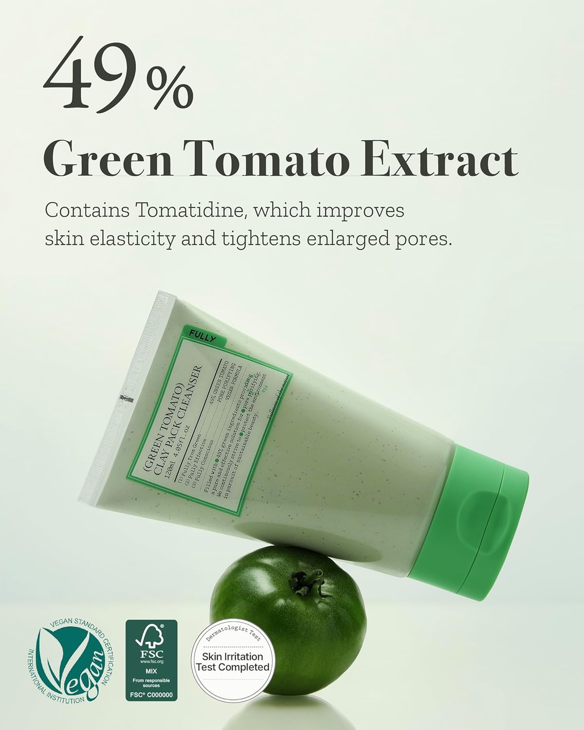 Green Tomato Pore Rescue Duo: Instant Pore Minimizing, Blackhead & Sebum Control, Elasticity Boosting, Vegan Sensitive-Skin Korean Skincare, Christmas Gift Stocking Stuffers with Clay Mask Cleanser &