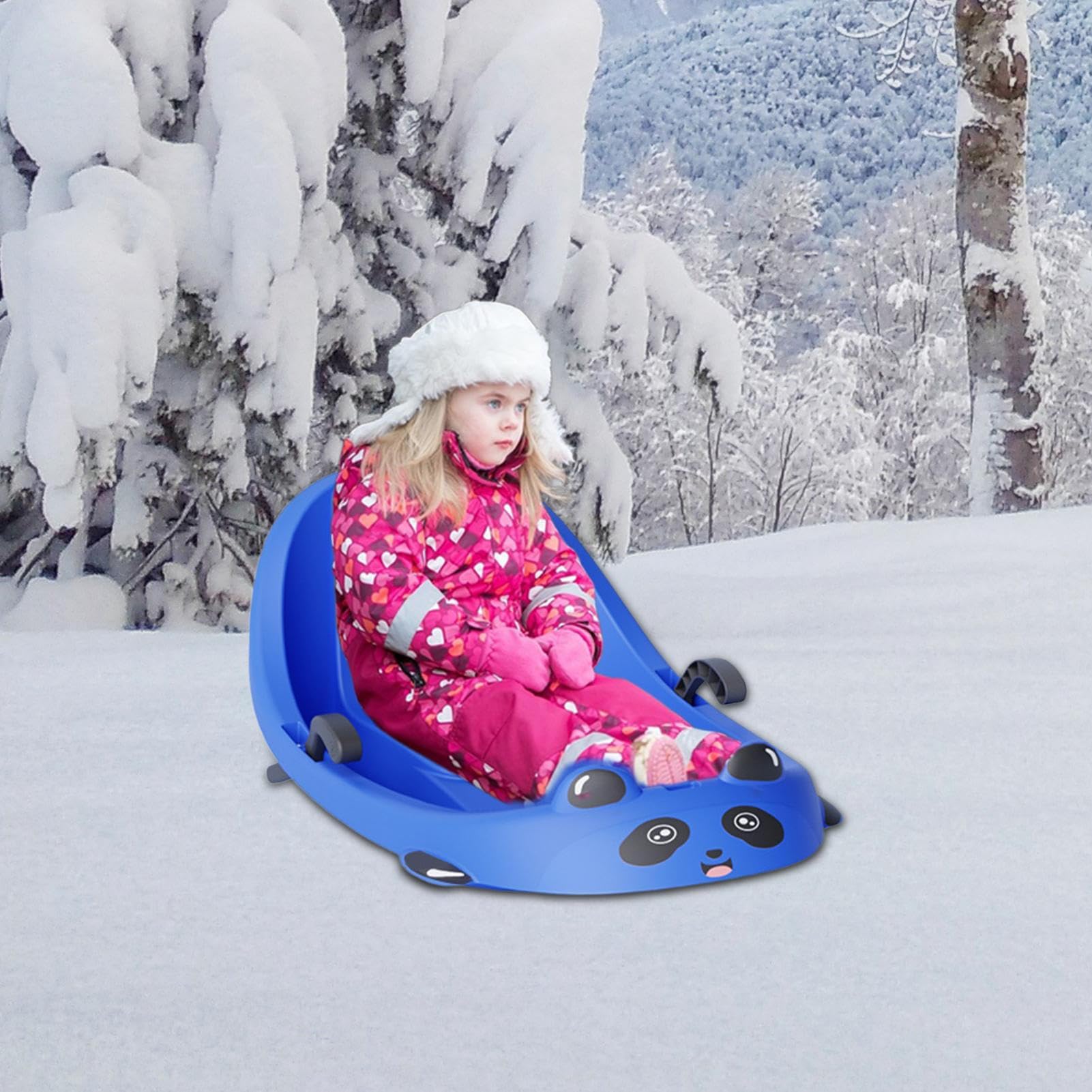 Bambini - Sport Invernali con Schienale - Tobogan Snow con Freno Integrato - Per Ragazzi e Ragazze, Asilo Nido, Snow Hills, Parco, Cortile E Parco Giochi