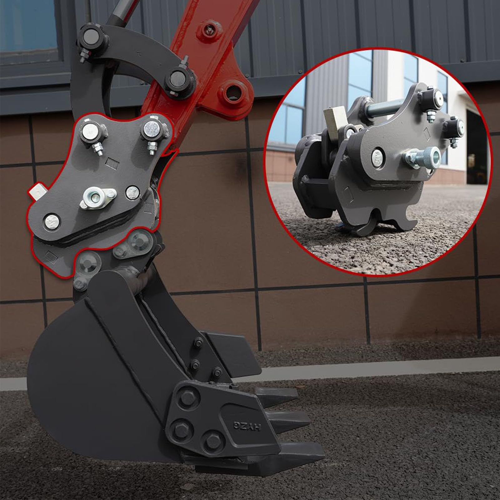 Minibaggerschaufel-Schnellwechsler für 0,8–2 Tonnen |Mechanische Wechselkupplung mit Sicherer Verriegelung Zum Nivellieren Beim Graben