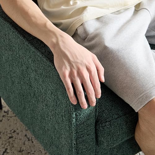 Miniatura 34 de VINGLI Silla decorativa moderna de mediados de siglo, sillas decorativas de tela beige para sala de estar, sillón tapizado, sofá con brazos