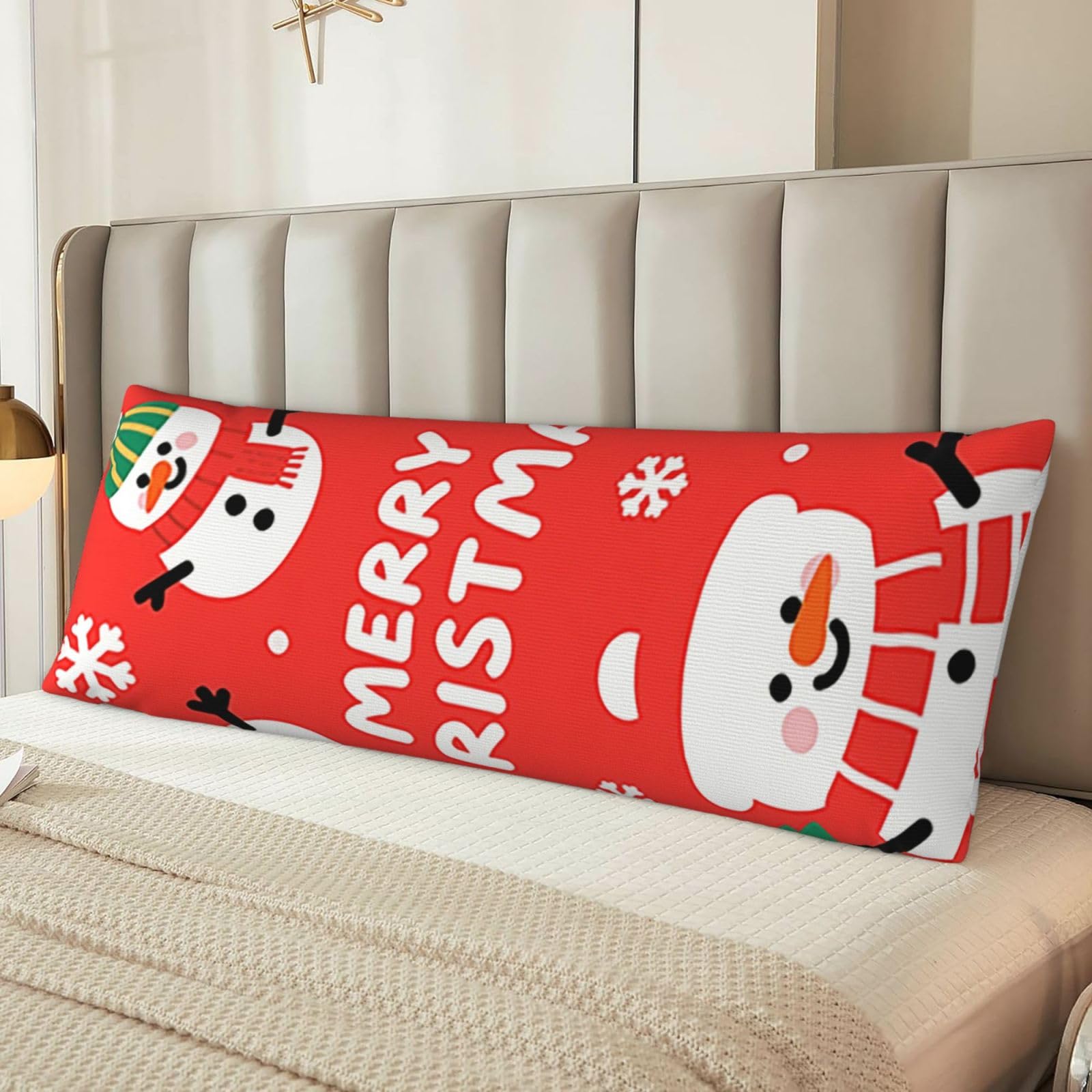 Xmas Snowman Body Pillow Cover with Hidden Zipper 54"X20",Ultra Soft Microfiber Long Pillow Case Decorative Bedding Pillowcase Cushion Cover Cases for Bedroom Couch Sofa,Home Gifts