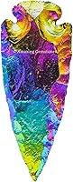 Vista 2 de Amazing Gemstone Punta de flecha de cuarzo Aura de Titanio, cristal y piedra curativa, cabeza de flecha de roca pedernal – 2 a 3 puntas de flecha