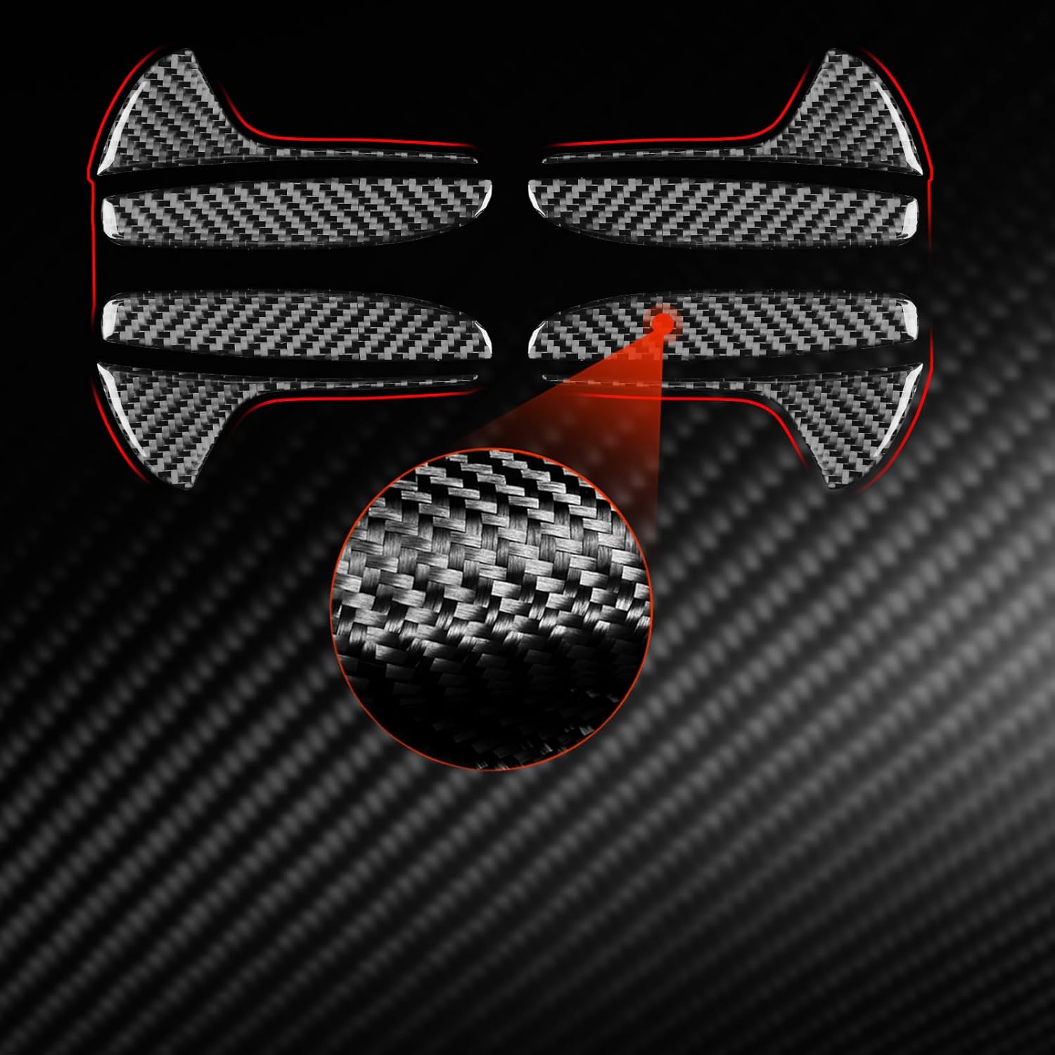 NVCNX Carbon Fiber Accessories for Mercedes Benz GLE GLS 350 450 450e 580 53 63 S AMG 2020-2026 2021 2022 2023 2024 2025 Inner Door Handle Cover Interior Trim Thick Overlay Sticker Decal 8PCs