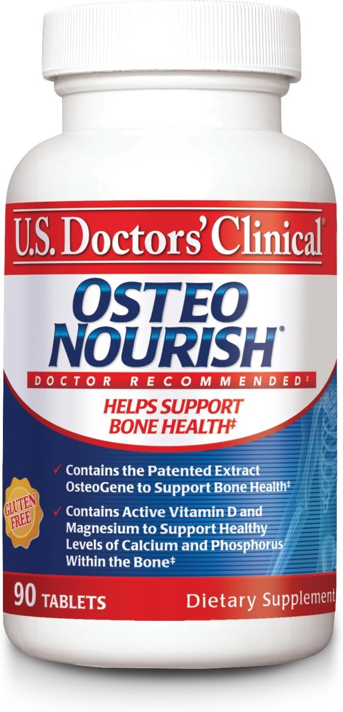 U.S. Doctors’ Clinical OsteoNourish (2 Month Supply) Bone Health, Strength, Density Support from Chelated Calcium, Perluxan, Silica for Defense Against Osteoporosis & Fractures (2 Month – 120 Tablets)