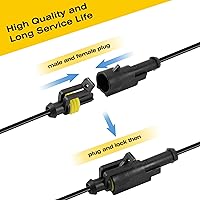 Vista 4 de RDBS Kit de 10 conectores de cable eléctrico de 1 clavija, enchufe macho y hembra impermeables de 1 vía para automóvil, camión, motocicleta, barco