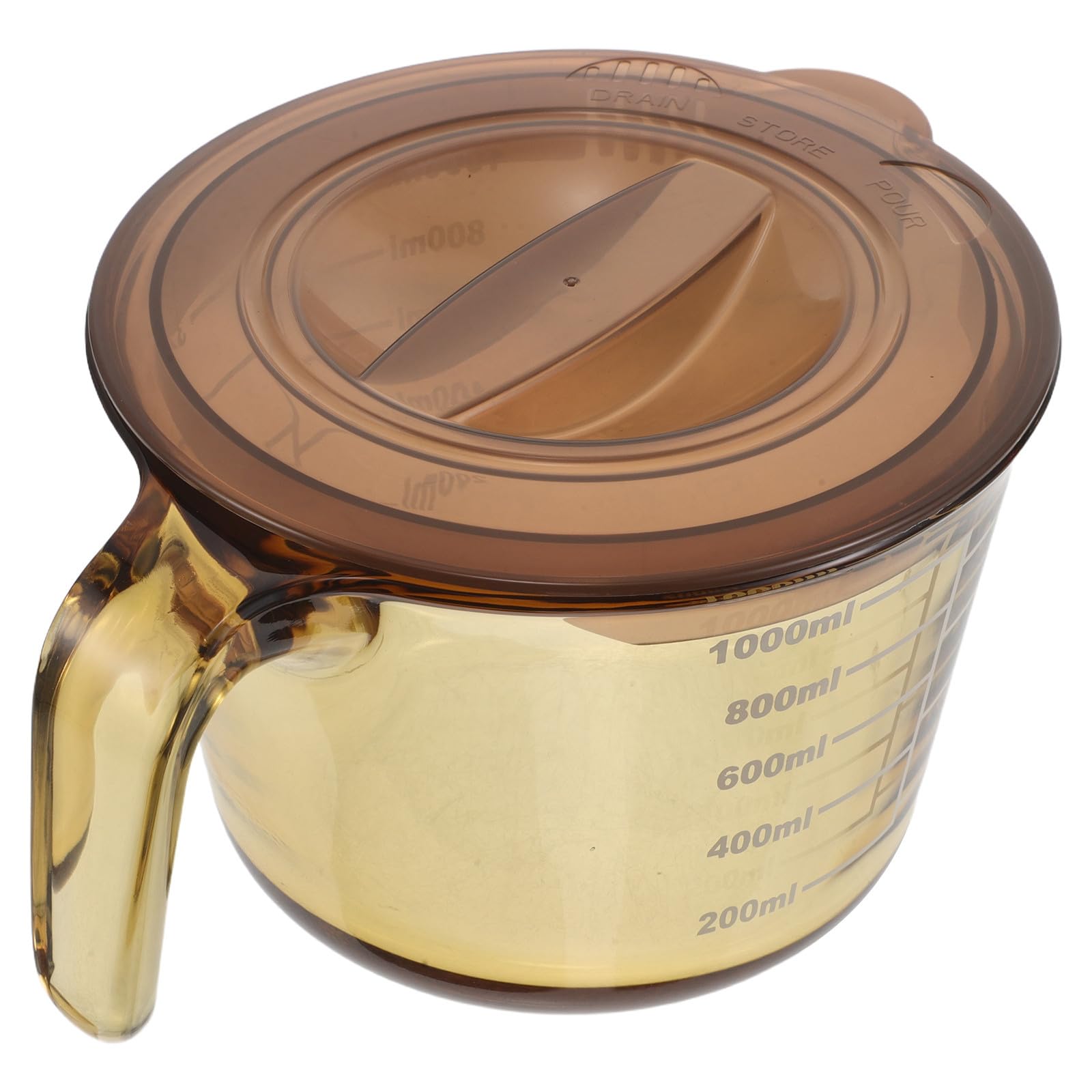 Misurino Graduato in Vetro da 1000ml con Coperchio per Protezione Freschezza Resistente al Calore per Cucina e Baking