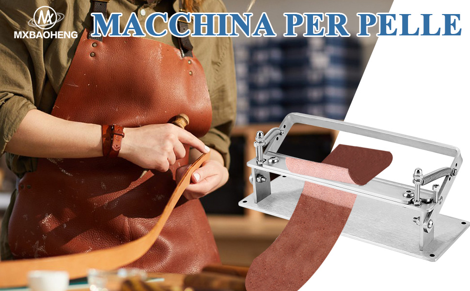 Sbucciapelle Manuale In Acciaio Inox – Larghezza Taglio 8 Cm, Per Pelle Conciata Al Vegetale E Al Cromo