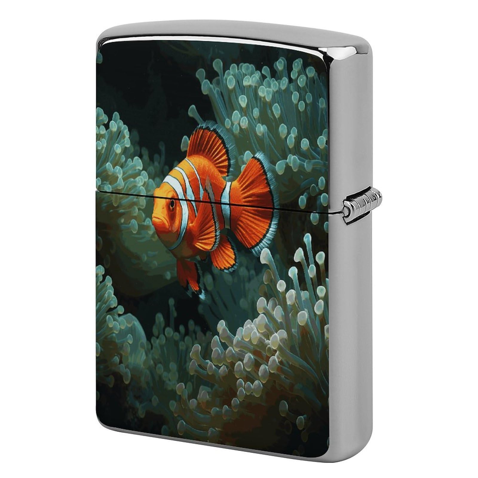 Fodpand Style Fish Background Metal Lighter Case Cover Lighter Sleeve