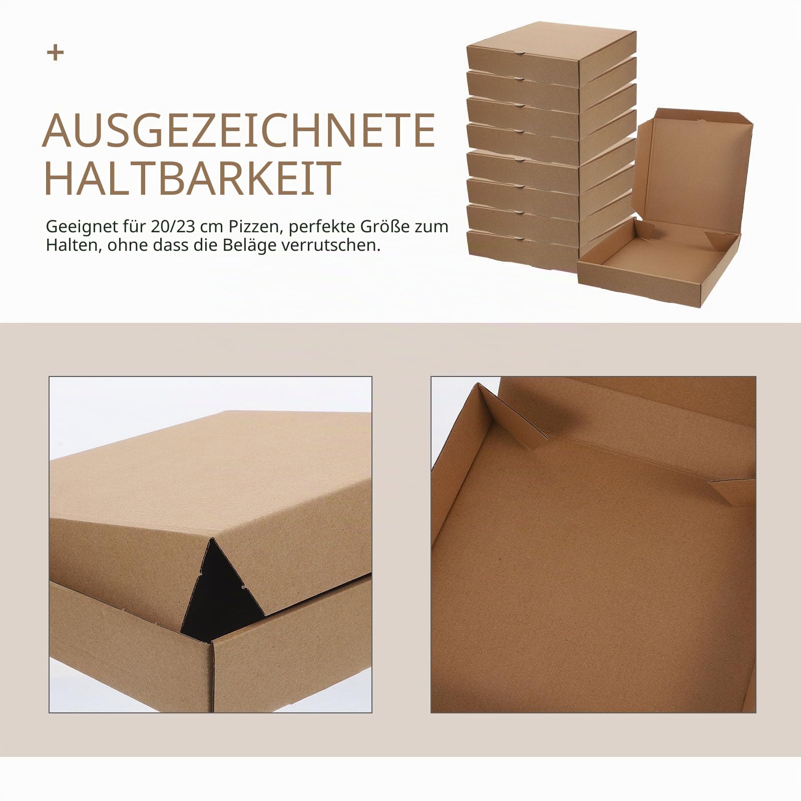 10stück Schachtel Verdickte Pizzakarton Leere Pizza Box Aus Kraftpapier Versandkarton Pizzakartons Aus Wellpappe Behälter Herausnehmen Bäckerei Pizzaschachteln Geschenkbox Verpackung
