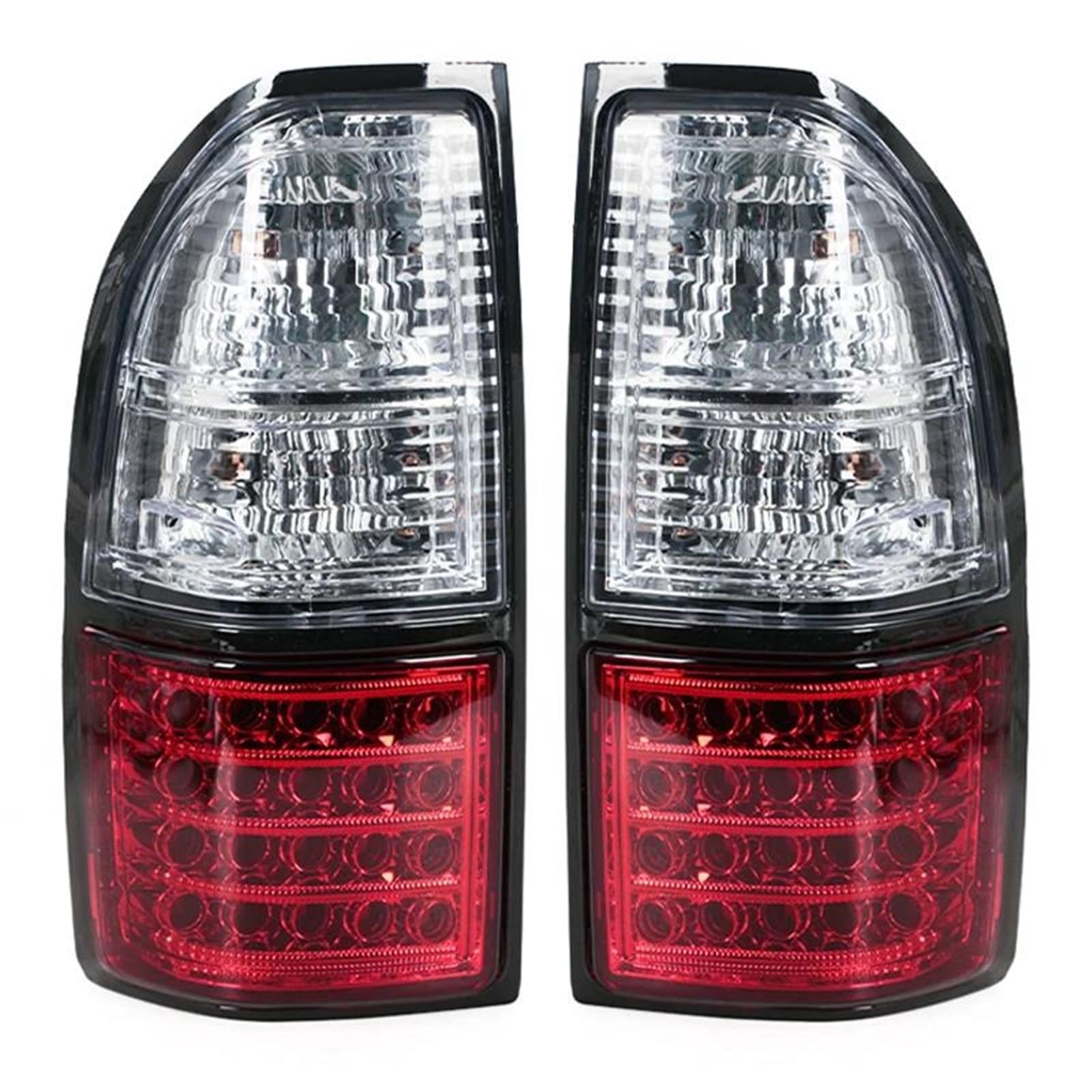 Feux Remorque Feu Arrière LED Pour Toyota Pour Prado Pour Land Pour Cruiser 90 1997–2002 Clignotant Avertissement Antibrouillard Feu arrière auto(Red White)