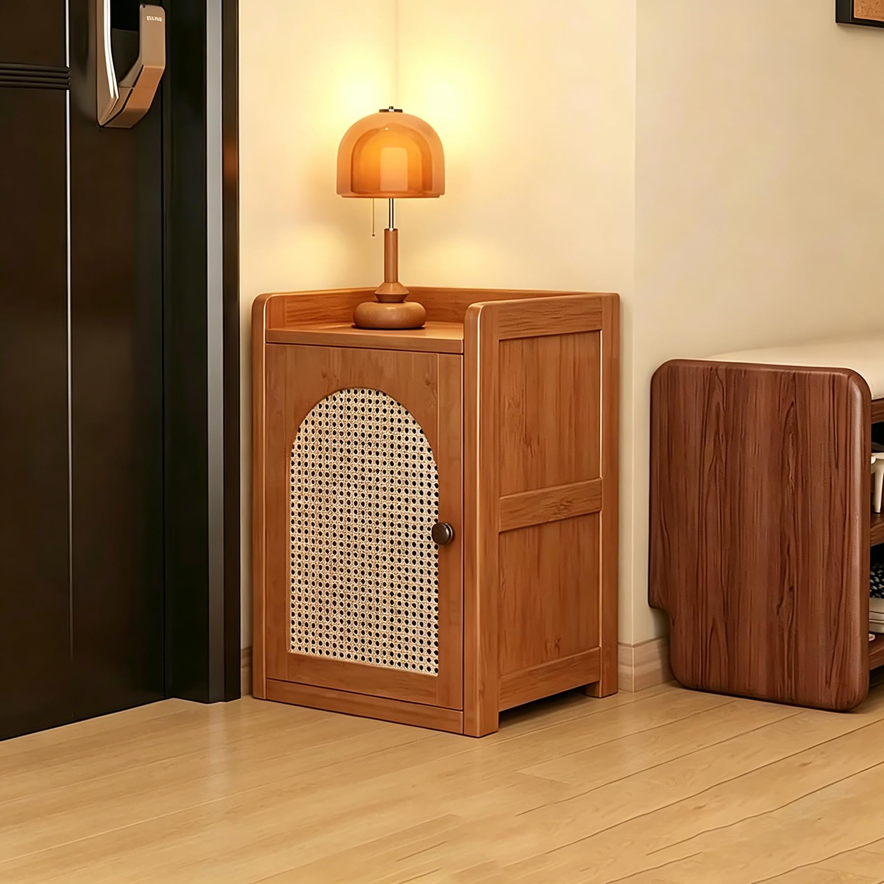 Meuble à chaussures en bois pour un appartement chaleureux et rangé