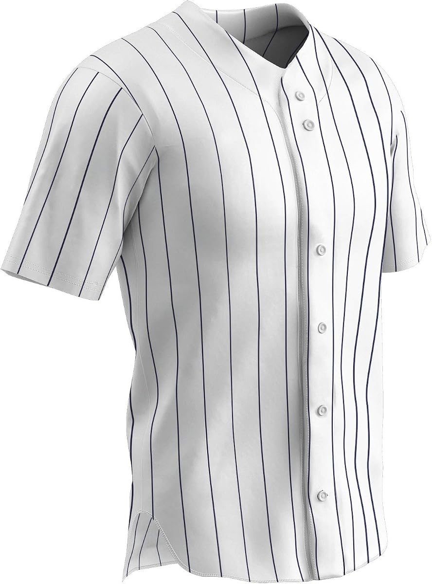 Unisex-Child Ace Button Front Pinstripe Youth Baseball Jersey