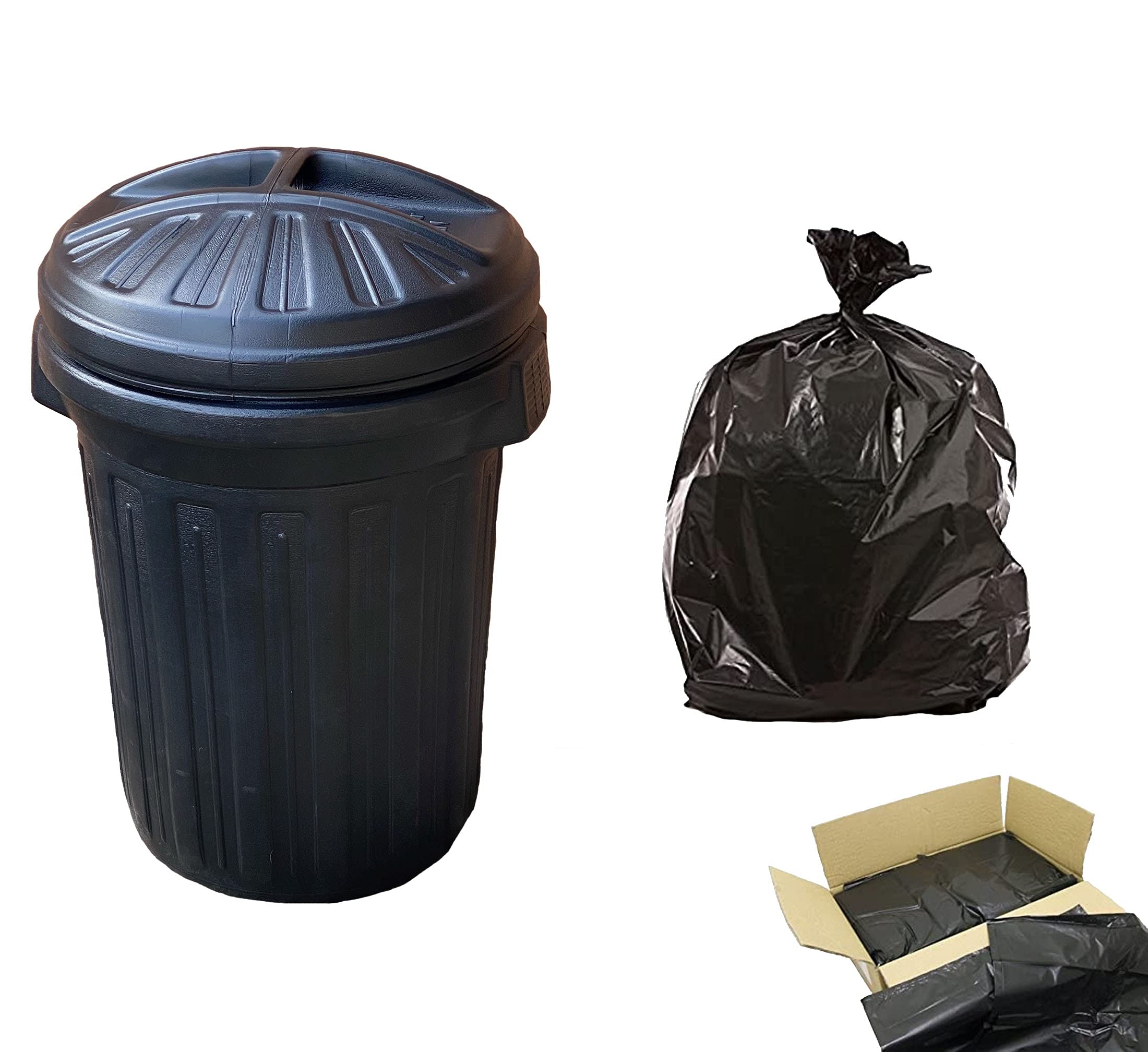 80 Litre Super Durable UK Made Heavy Duty Shatterproof Outdoor Bin With 200 Black Refuse Sacks