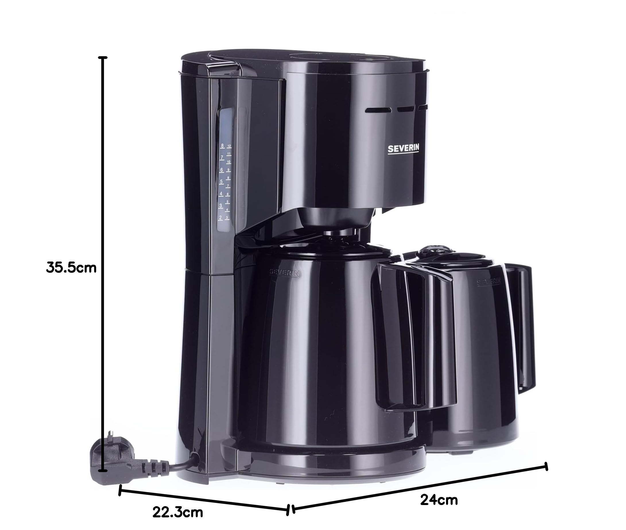 SEVERIN Filterkaffeemaschine KA 9307 mit 2 Thermokannen, bis zu 8 Tassen je Kanne, schwarz