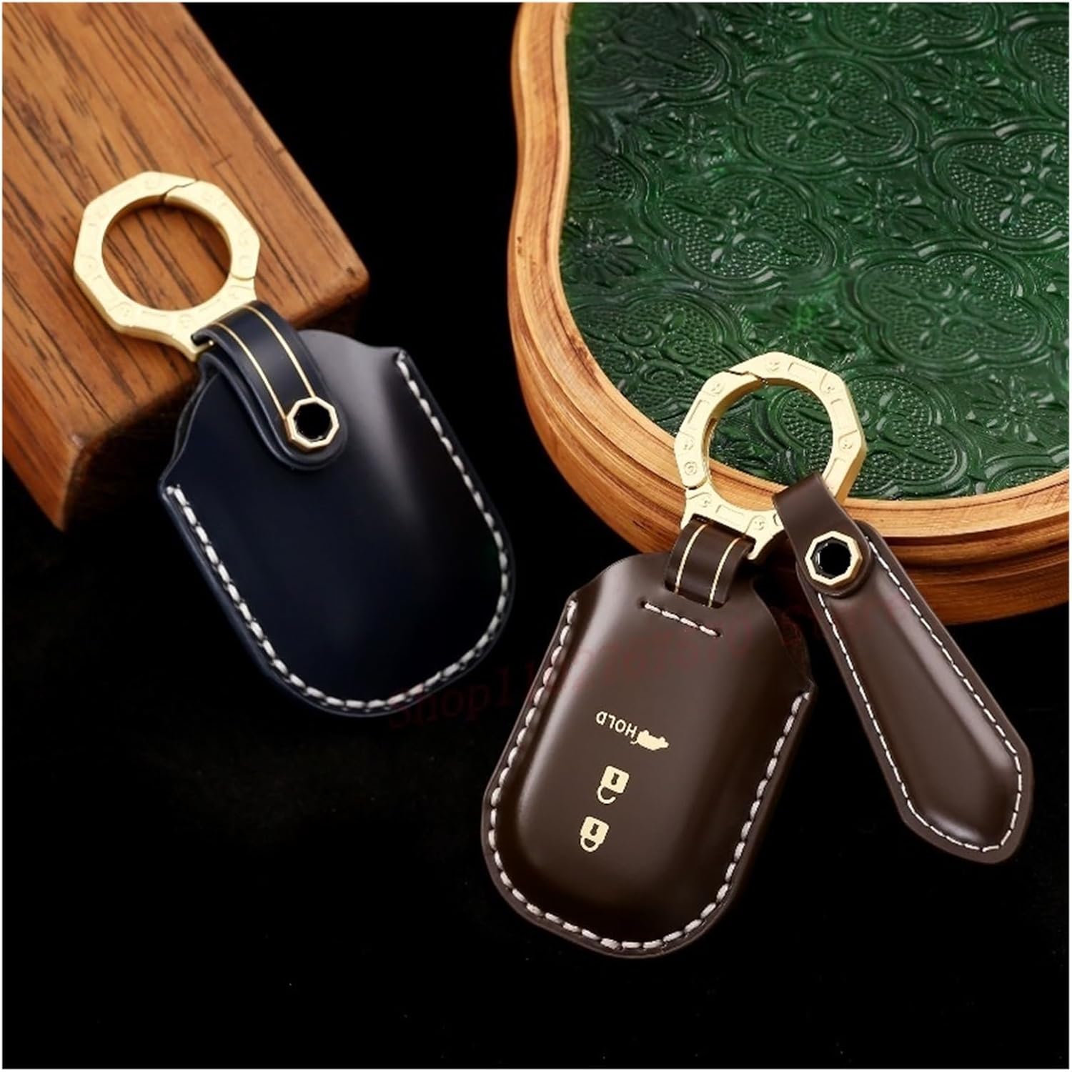 Genuine Leather Key Cover Protective Shell Compatible With Honda CR-V Breeze ZR-V HR-V Avancier UR-V 2023 Car Accessory(5 Buttons -14)