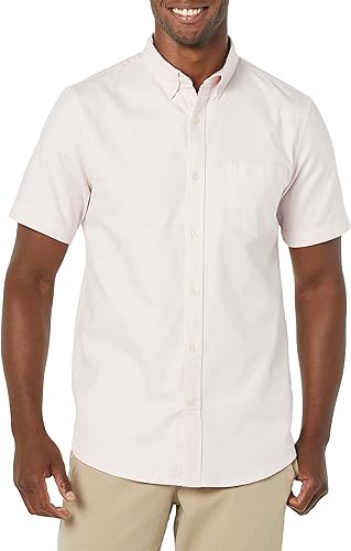 Miniatura 4 de Tienda Essentials Camisa Oxford elástica de manga corta ajustada con bolsillo para hombre