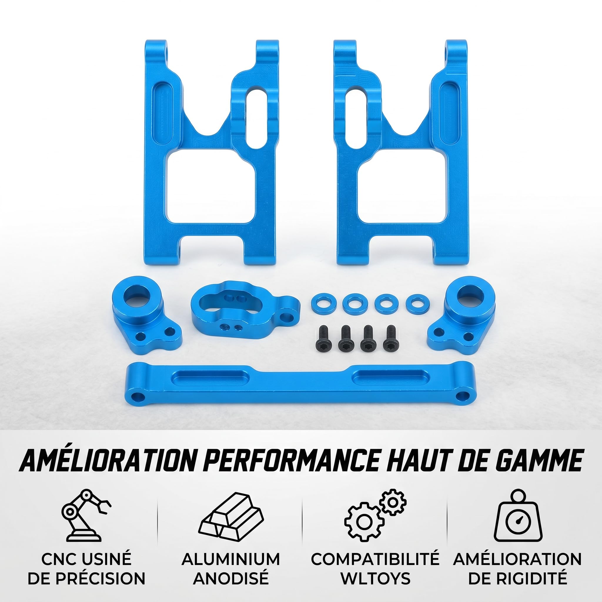 Kit di ricambi per Auto RC, Kit di ricambi per l'aggiornamento del Supporto Ammortizzatore del componente o sterzo del Sedile C del Braccio oscillante, Adatto per Auto RC