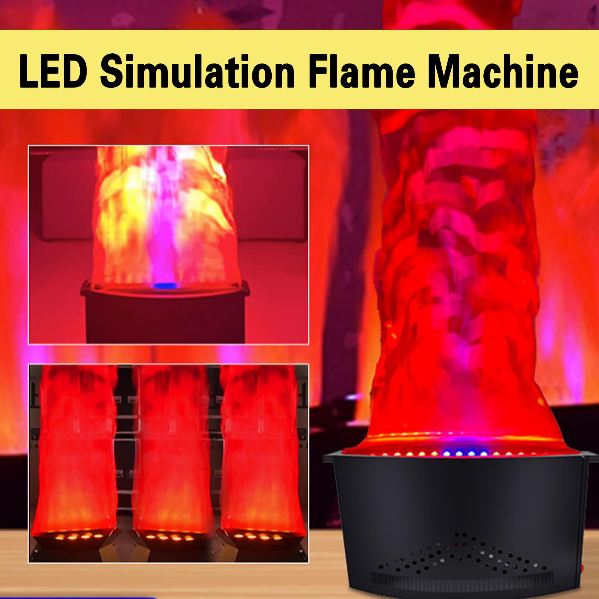 Led-kunstflammelampe - 3D Künstliche Simulierte Flamme, 42 Superhelle Led-perlen & Flammenstoff, Elektrische Künstliche Lagerfeuer-bühnenlichter Für Party- Und Nachtclubdekoration 1-pcs 2M