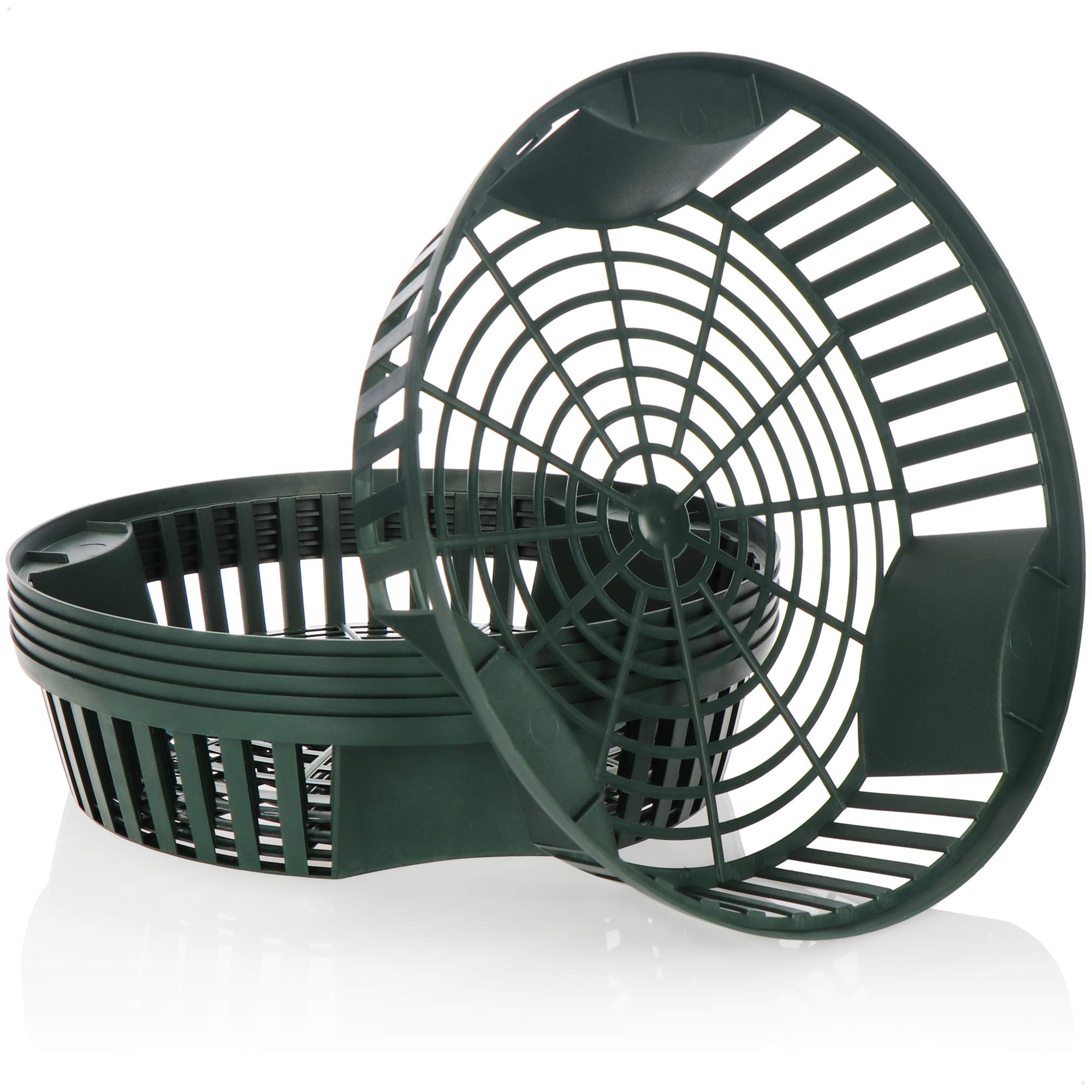 Com-Four 06X Green Planter Bowl - 26.5Cm Com-Four® 6X Plant Baskets For Flower Bulbs, Propagation Planter Bowl For Planting And Storing Bulb Plants, Medium-Sized Green Onion Basket (06X Planter Bowl Green - 26.5Cm)