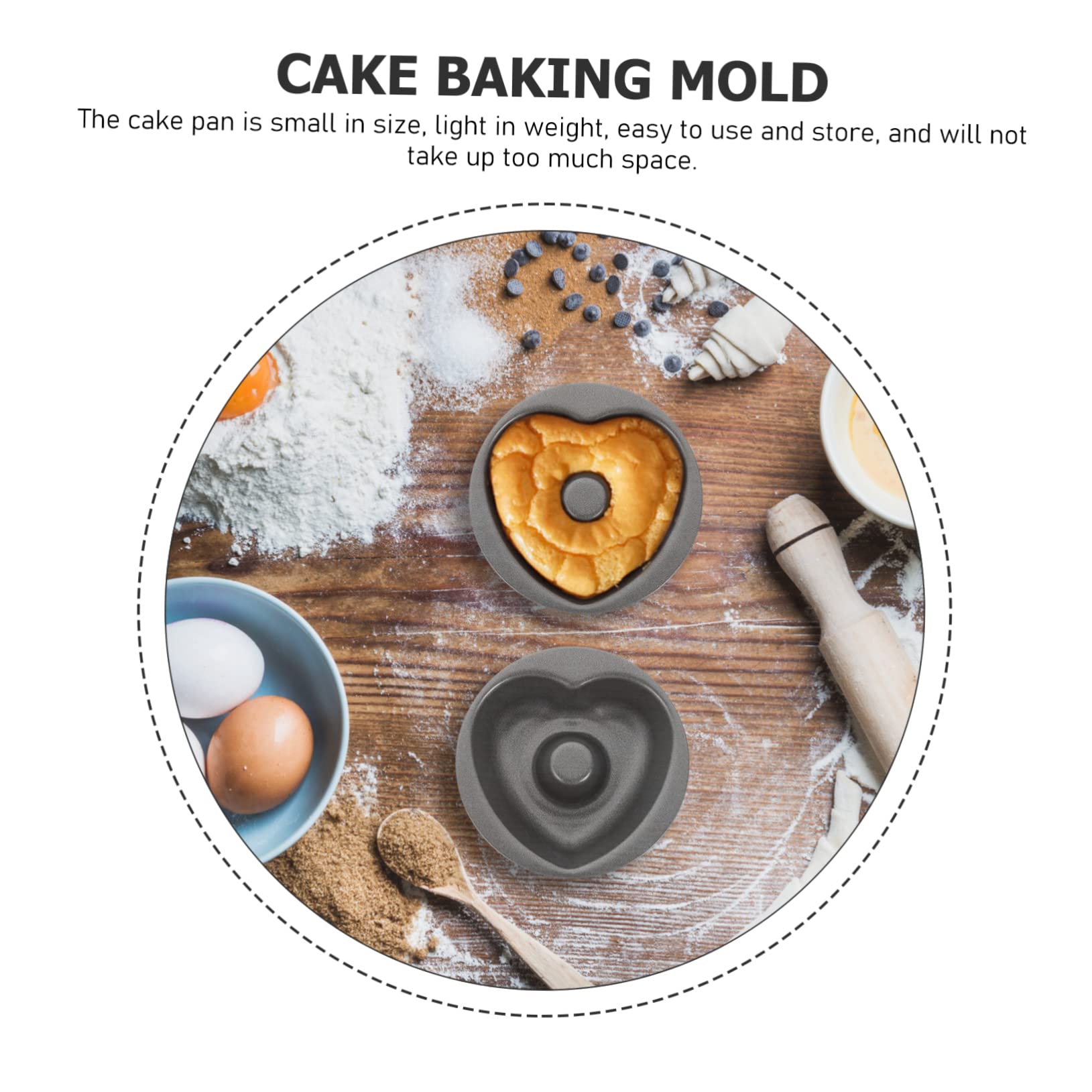 COLLBATH 5 Sätze Herzförmige Donutform Donutpfanne Backen Donutformen Backform Für Die Küche Donutform Herz Donutform Rund Antihaftbeschichtet Donuts Kuchen 2 Stücke * 5