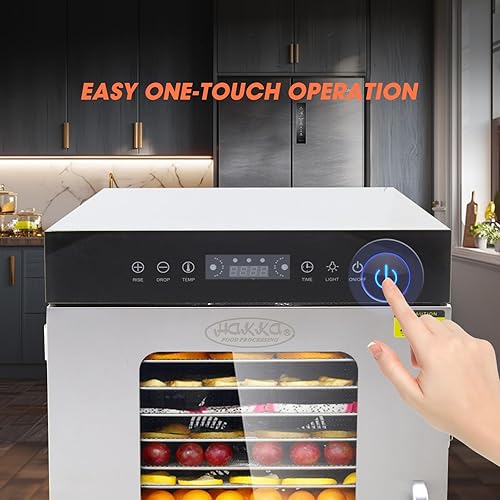 Miniatura 2 de Hakka - Deshidratador comercial de alimentos para carne seca, 20 bandejas de acero inoxidable, secadora de alimentos, máquina deshidratadora de