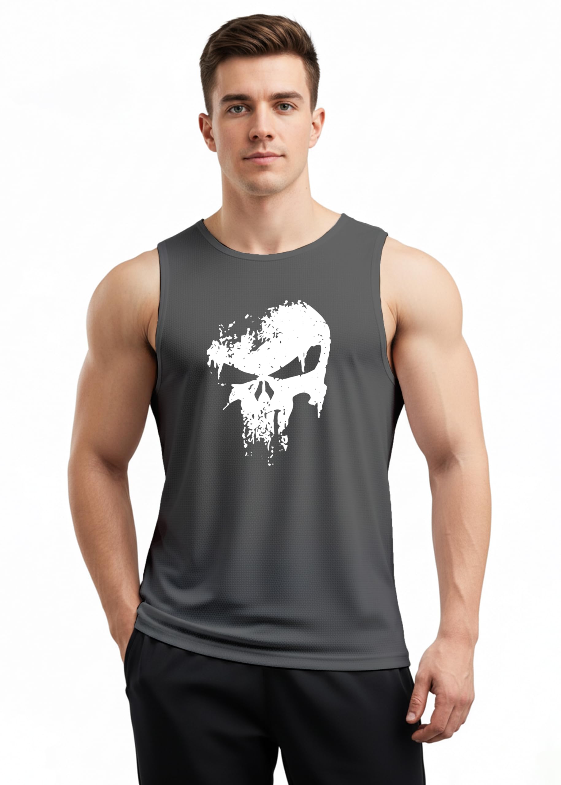 Men’s Printed Sleeveless Gym Vest | Workout Tank Top/Sando for Men | Sports Training & Running Vest | Athletic Fitness Baniyan