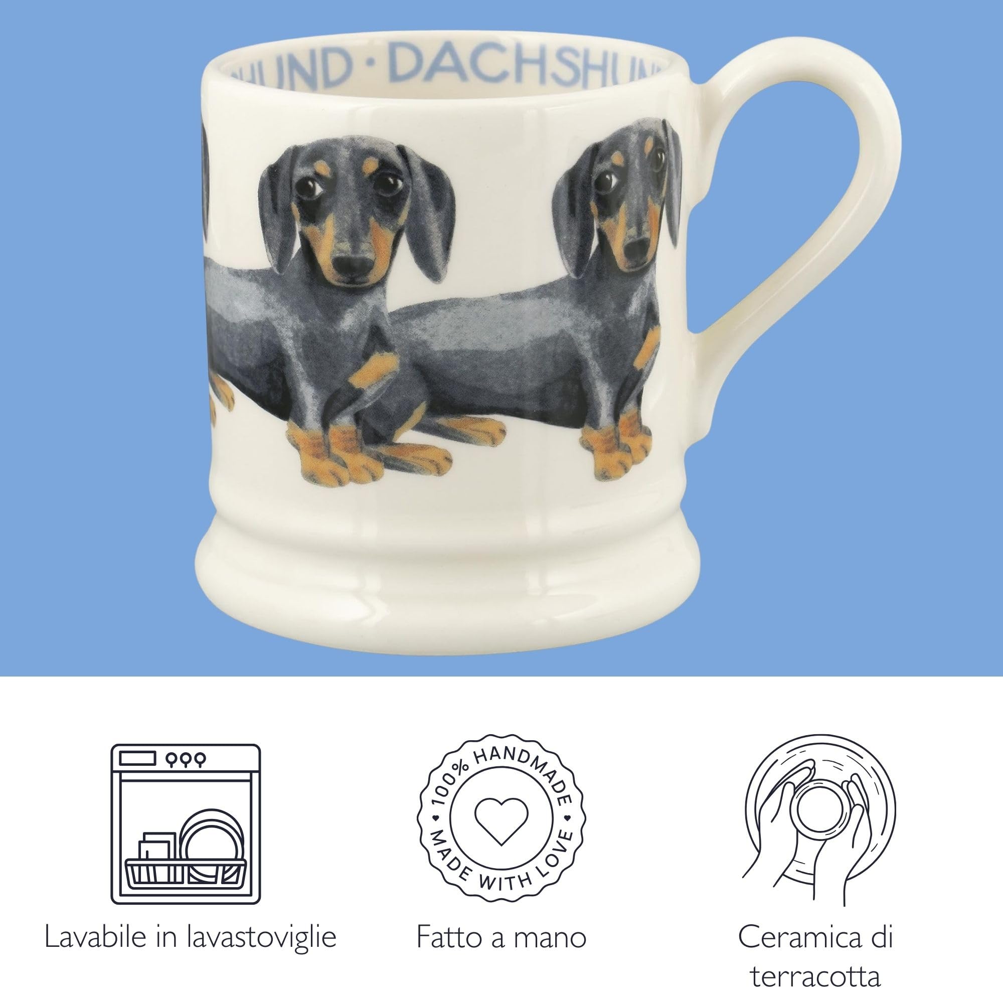 Emma Bridgewater Tazza Grande 300ml Con Design Retriever, Tazza In Ceramica Gres Per Colazione, Caffè E Tè, Fatta A Mano In Inghilterra, Lavabile In Lavastoviglie