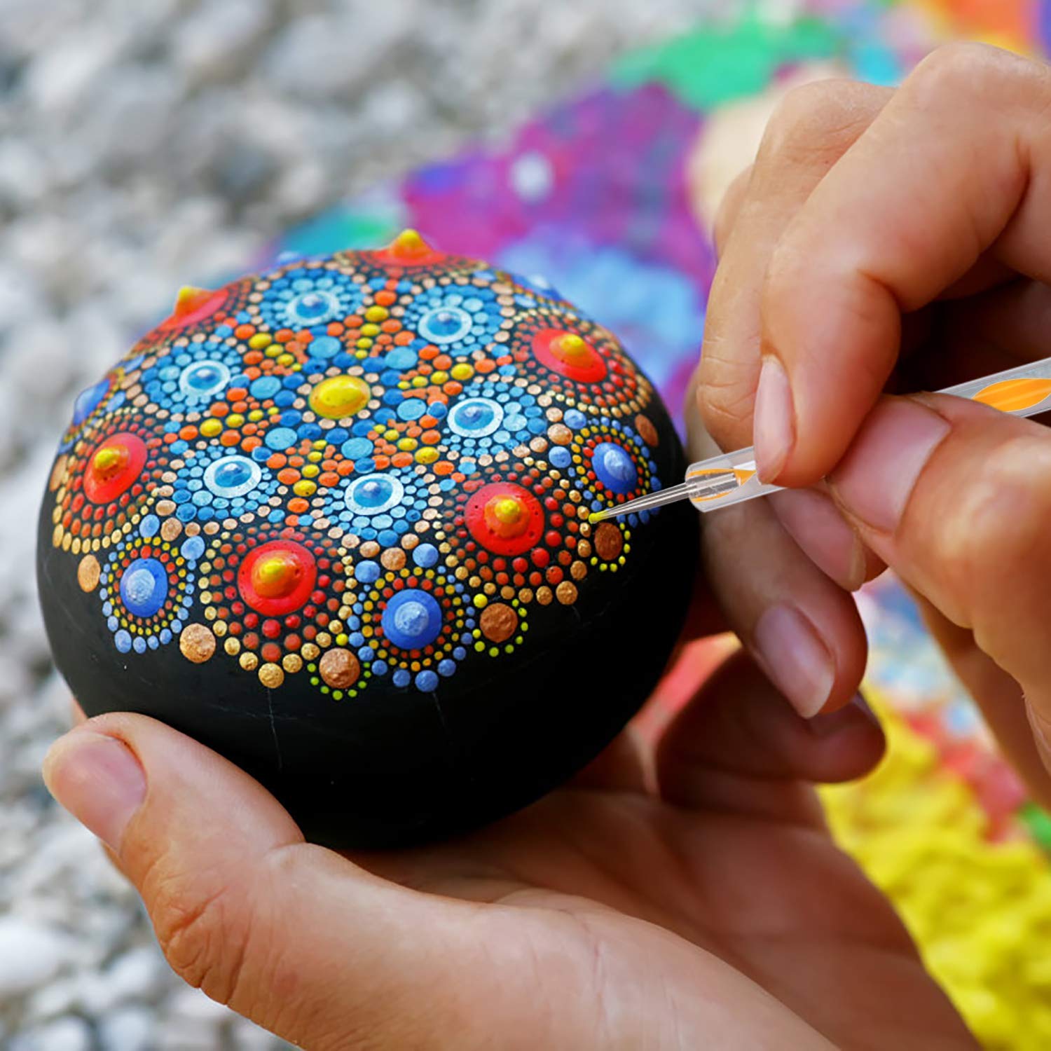 zestaw narzędzi do kropkowania, mandala, narzędzia do samodzielnego malowania, glina polimer, ceramika, paznokcie, 19 sztuk