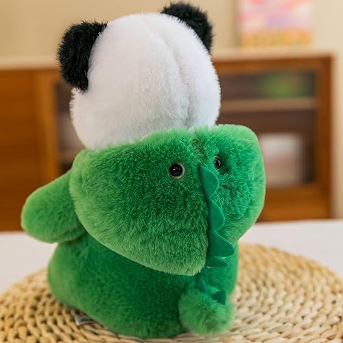 Miniatura 2 de Lindo panda de peluche para cosplay como dinosaurio rosa de peluche en disfraz, peluches suaves para niños de 12 pulgadas
