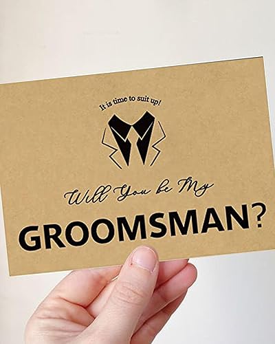 Miniatura 7 de Juego de 8 tarjetas de padrinos de boda, 6 piezas Will You Be My Groomsman y 2 piezas Will You Be My Best Man.