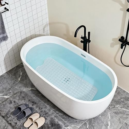 Miniatura 4 de Eralife - Tapete para bañera y ducha, antideslizante, 40 x 16 pulgadas, extra grande, lavable a máquina con orificios de drenaje, ventosas para