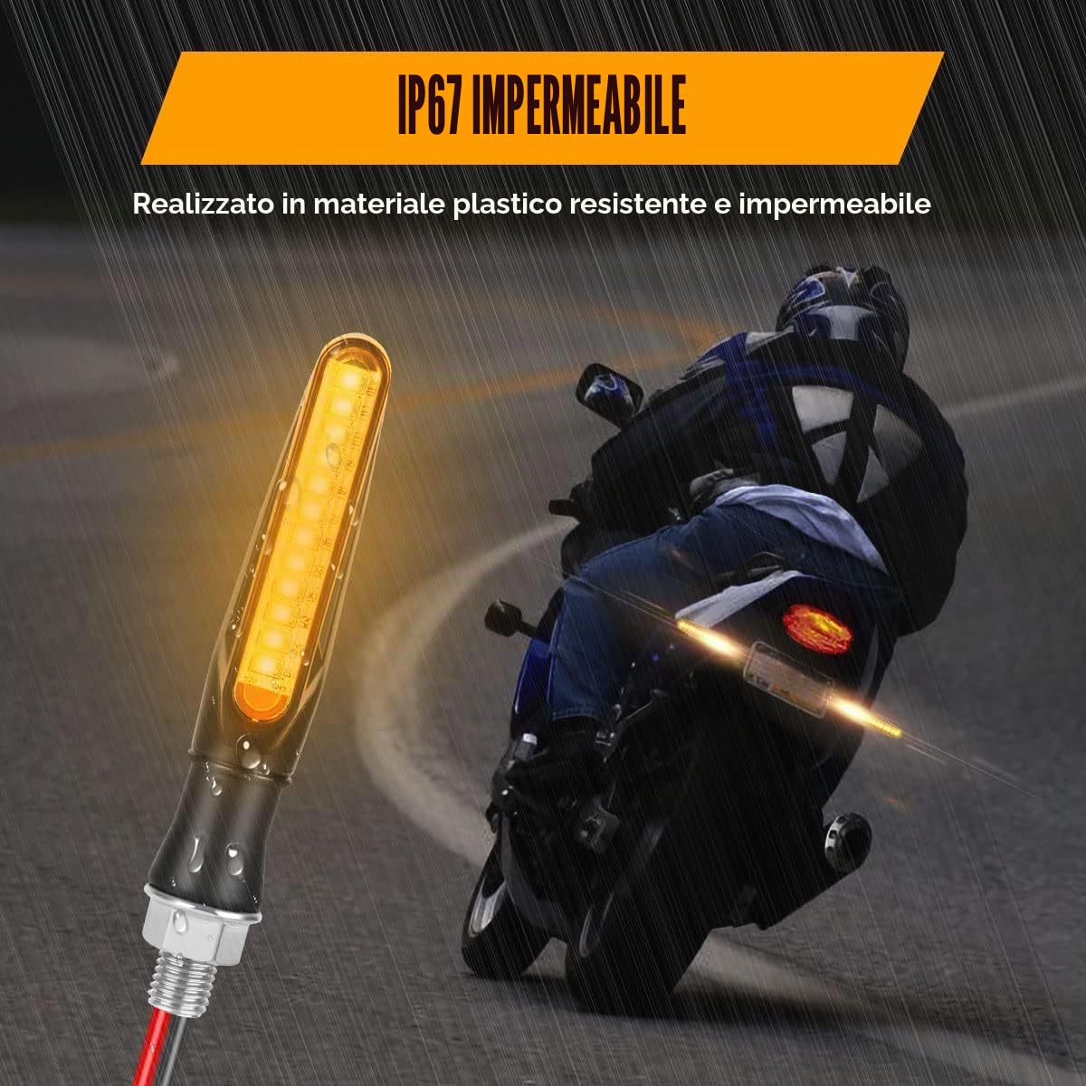 12 LED universali indicatori di moto Flowing lampeggianti 12 V impermeabile per scooter quad cruiser