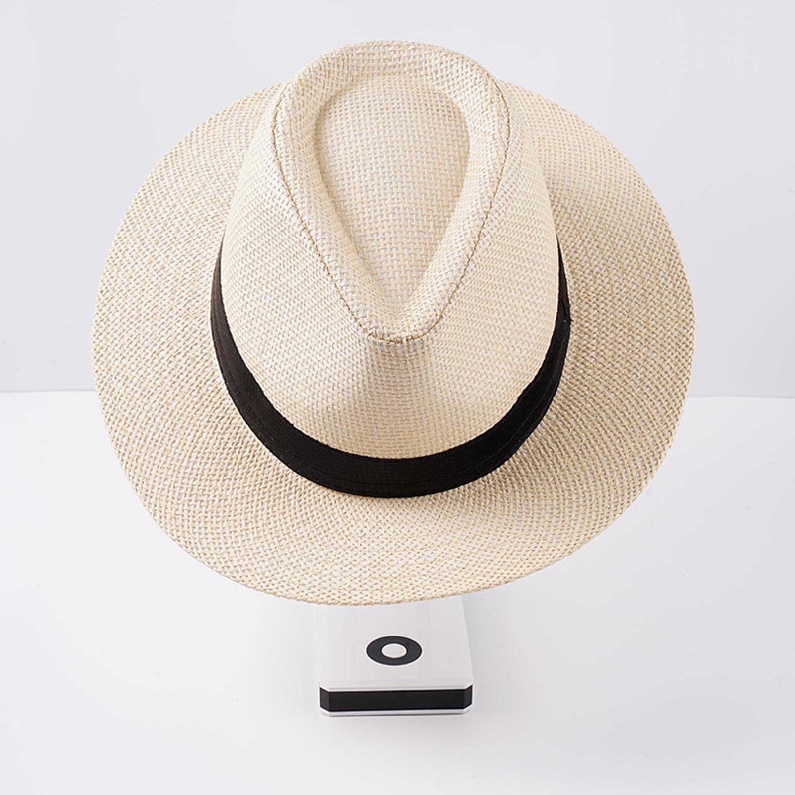 Sombrero Panamá de ala ancha para verano, informal, sombrero de paja para la playa, para hombre y mujer, viajes y exteriores