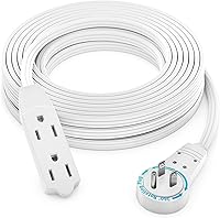 Vista 19 de Maximm Cable de extensión de enchufe plano giratorio de 360°, 0.3 m, 16 AWG, múltiple, extensión de salida, cable de conexión a tierra de 3 puntas