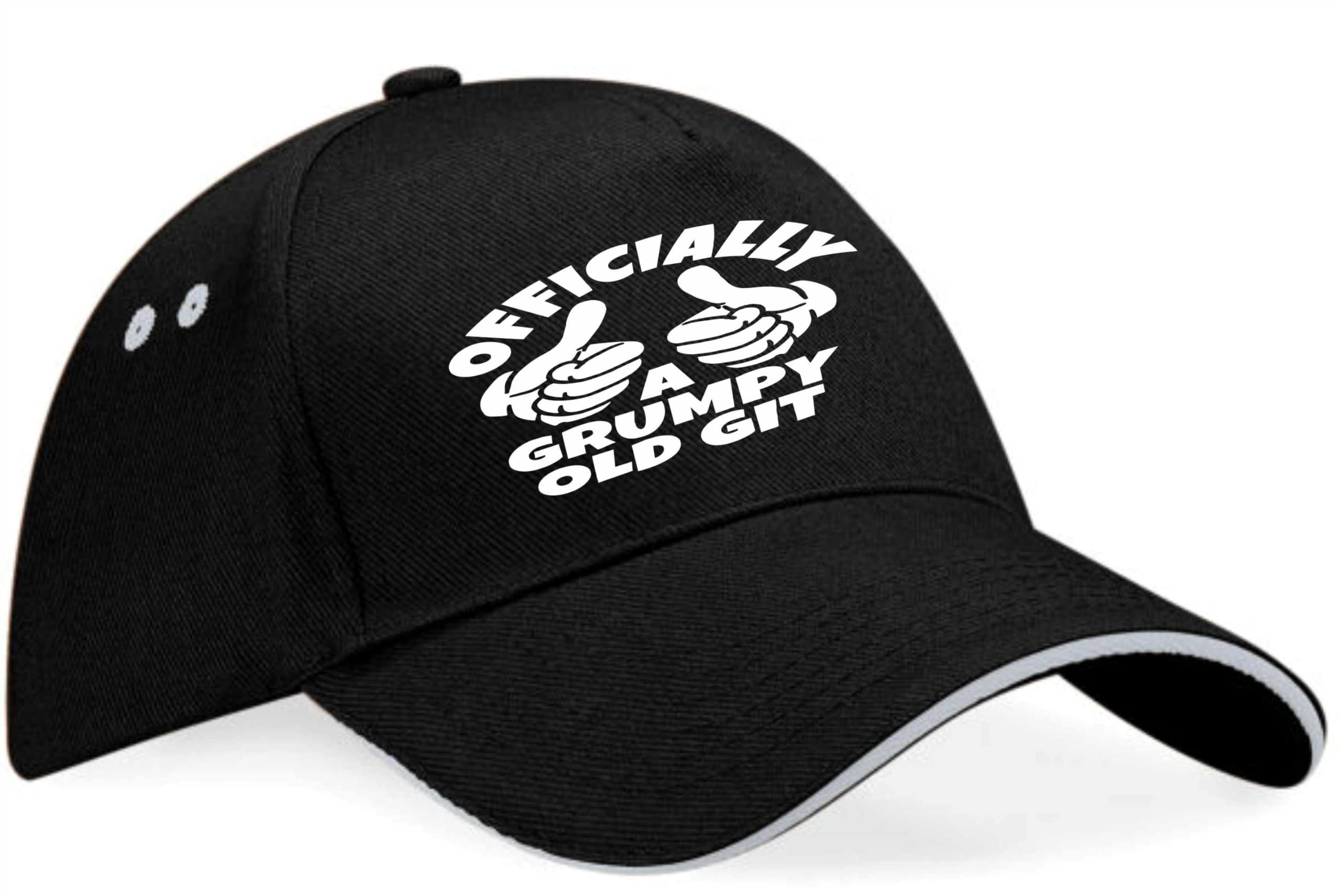 Print4u Unisex Black Officially Grumpy Old Git Baseball Cap Birthday Gift For Men & Ladies