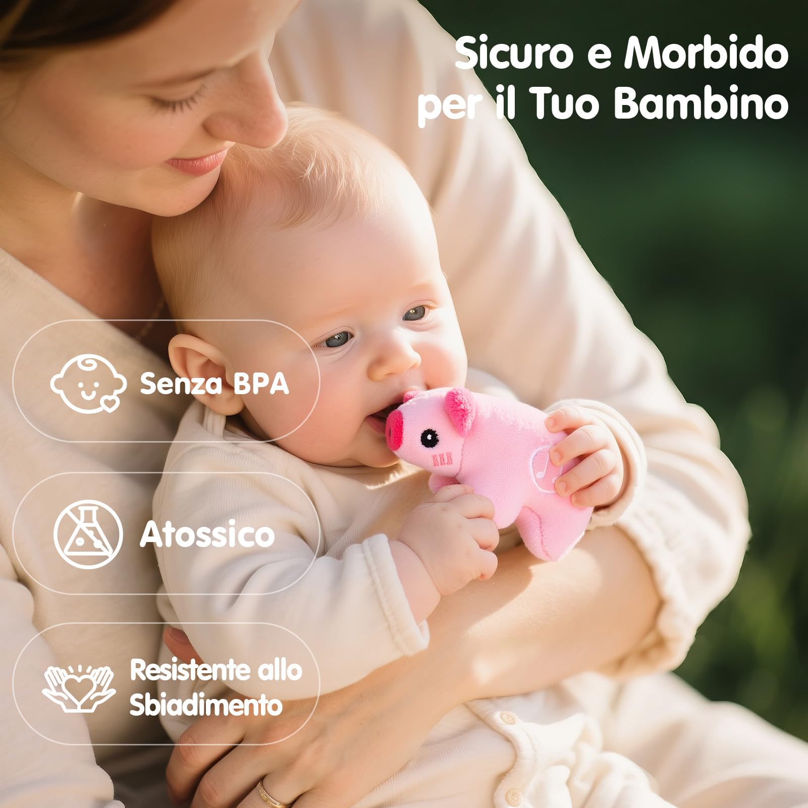 hahaland Giochi Bambini 1 anno - Fattoria Sonora in Peluche, con 6 Animali Morbidi e Suoni Realistici, Gioco Educativo Bambino Montessori Sensoriale Regalo 6 12 18 mesi