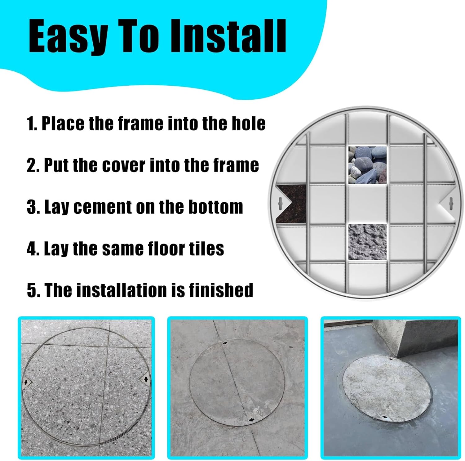 マンホールカバー 見えないマンホールカバー 屋外用 円形 歩道アクセス