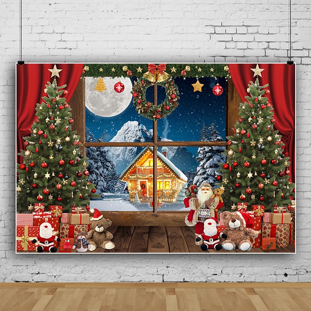 Weihnachts-Fotohintergrund Mit Schneemann & Geschenken – 240 X 180 Cm Vinyl, Für Party & Dekoration