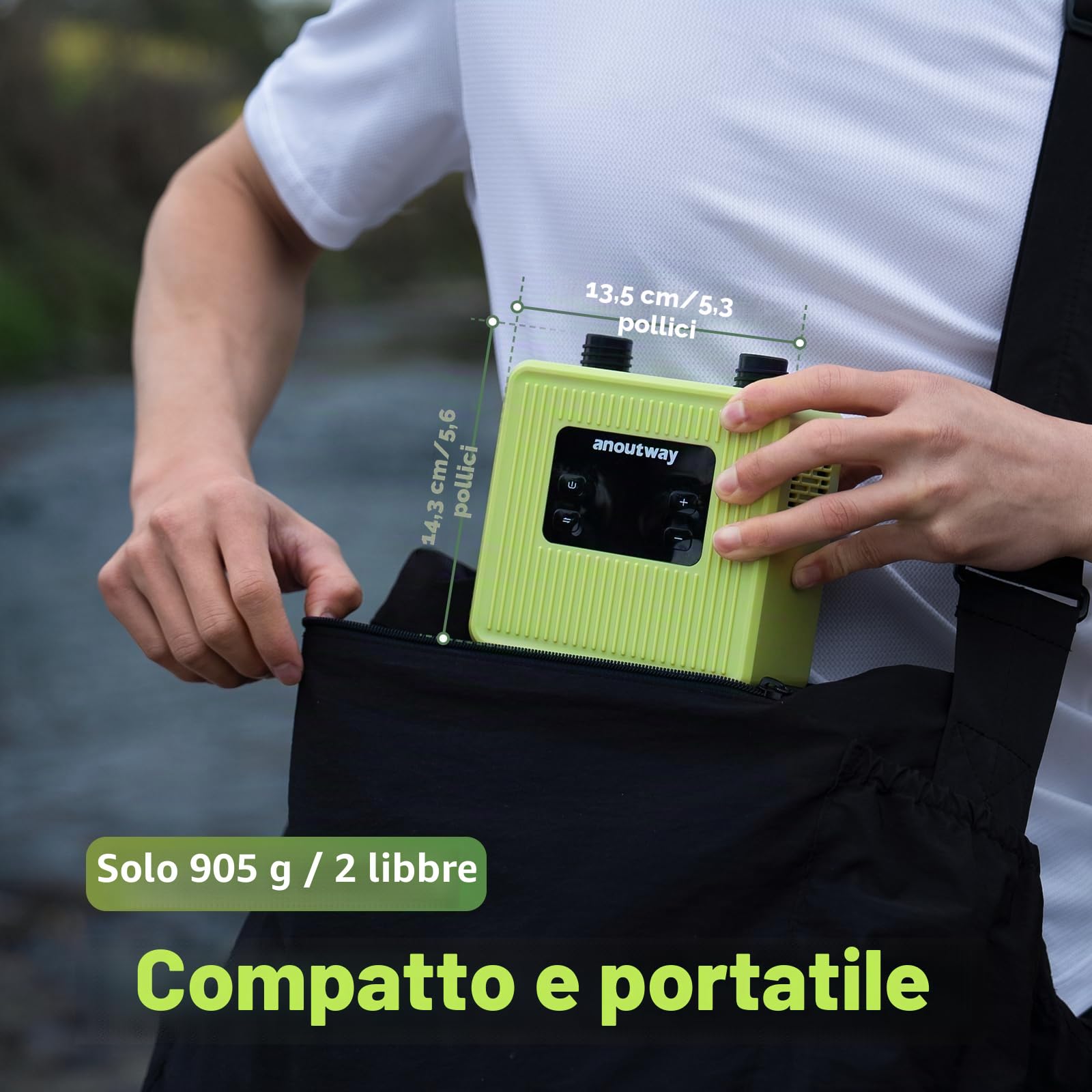 Tiny Pompa Elettrica SUP 20PSI Ricaricabile Gonfiaggio/Sgonfiaggio | Portatile Batteria Auto-off Pompa ad Aria per Tavole da Paddle, Kayak, Ali del Vento