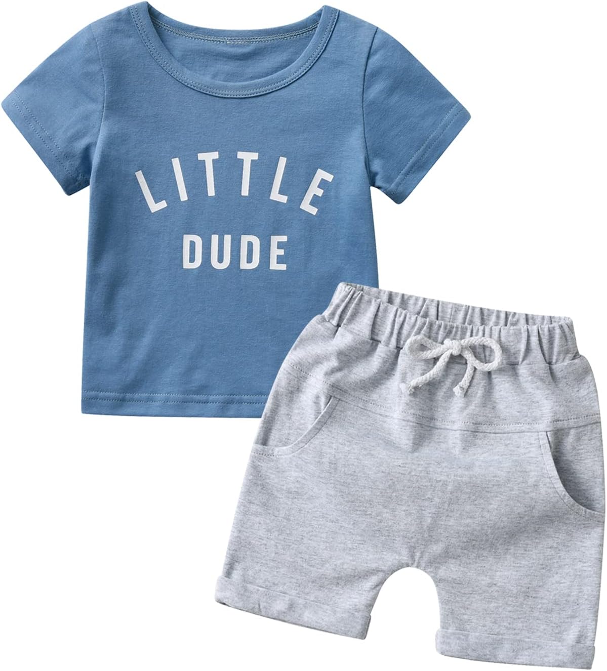 JourekerToddler Baby Boy Clothes Letter Print Tops + Shorts 2Pcs Outfit Set for Little Boy