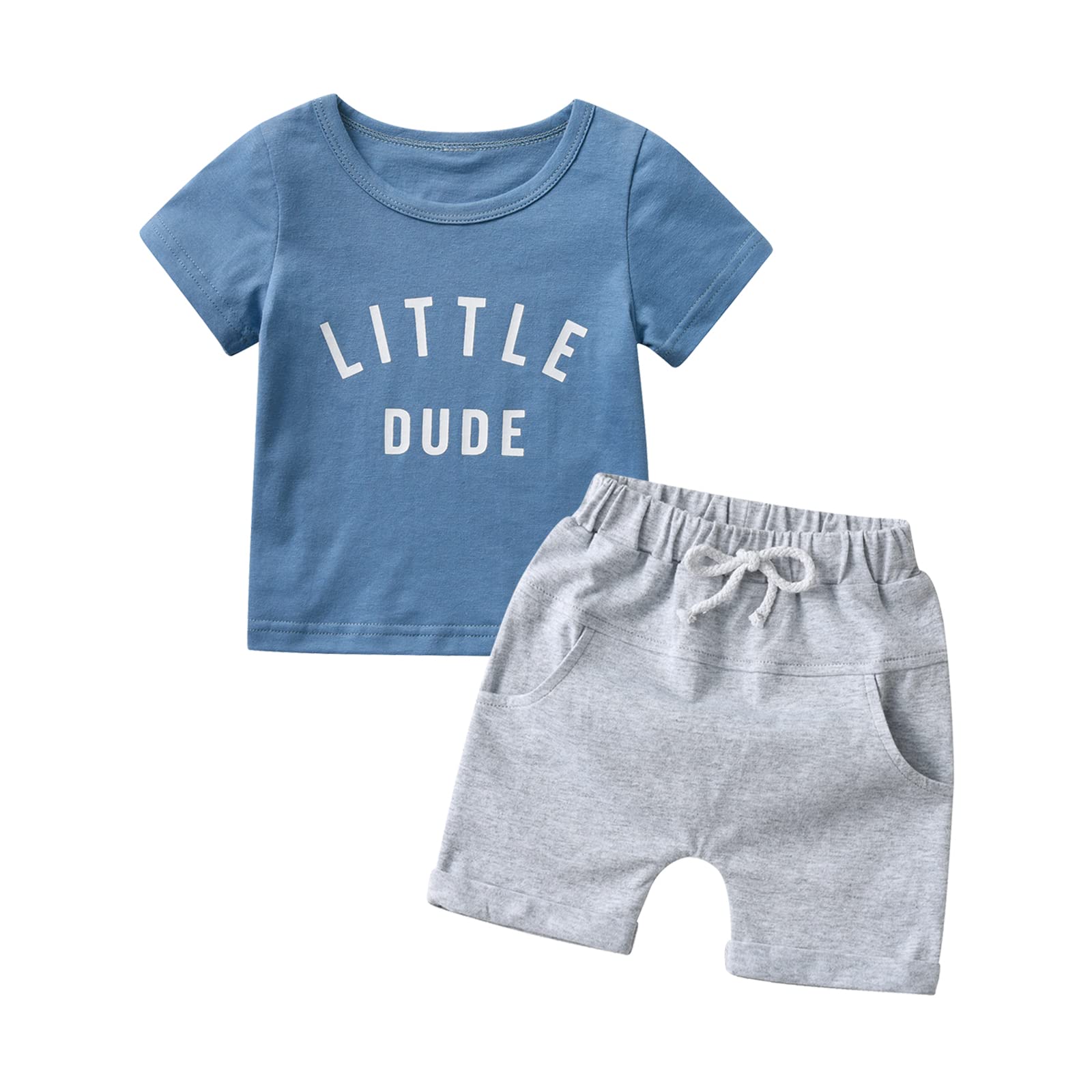 JourekerToddler Baby Boy Clothes Letter Print Tops + Shorts 2Pcs Outfit Set for Little Boy