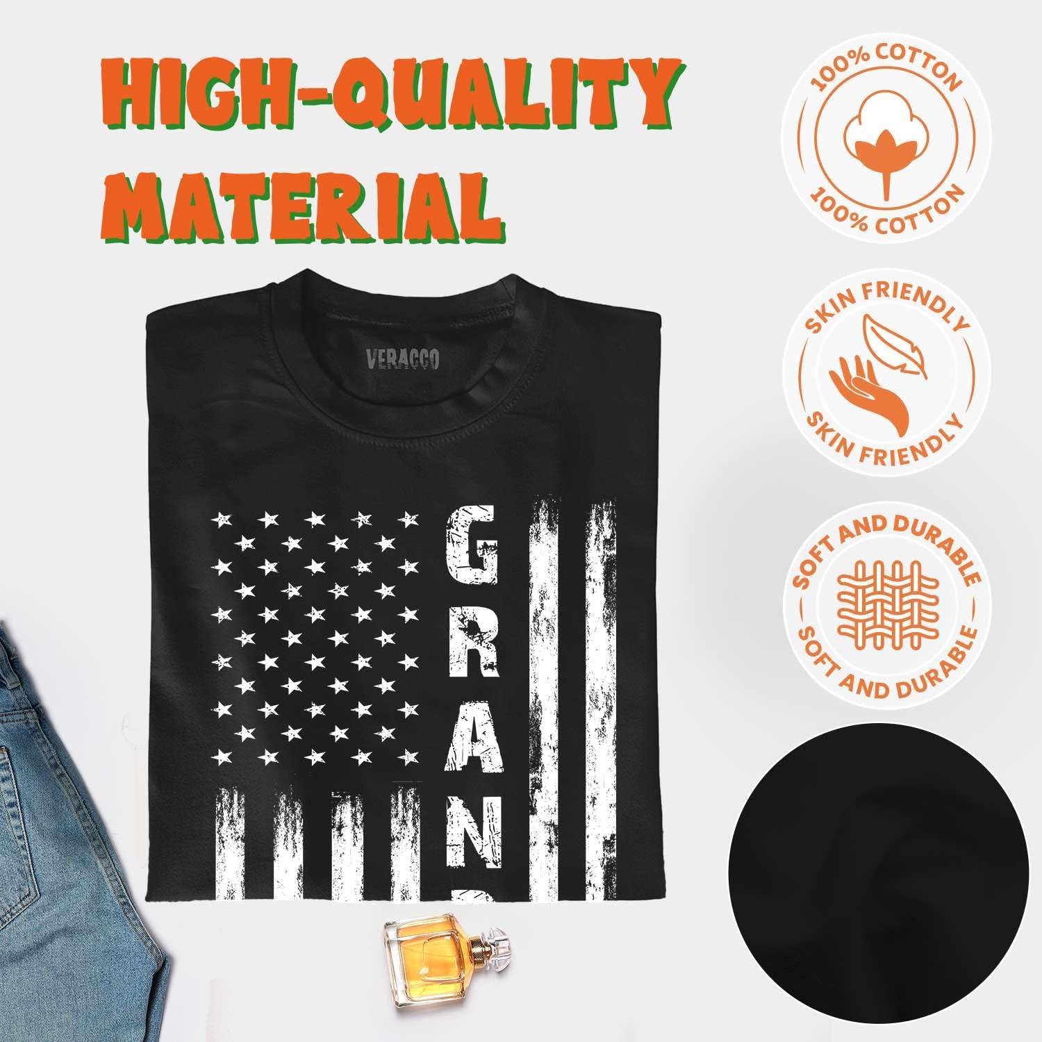 Veracco Uncle American Vintage USA Flag Men T-Shirt Best Uncle Shirt - Image 4