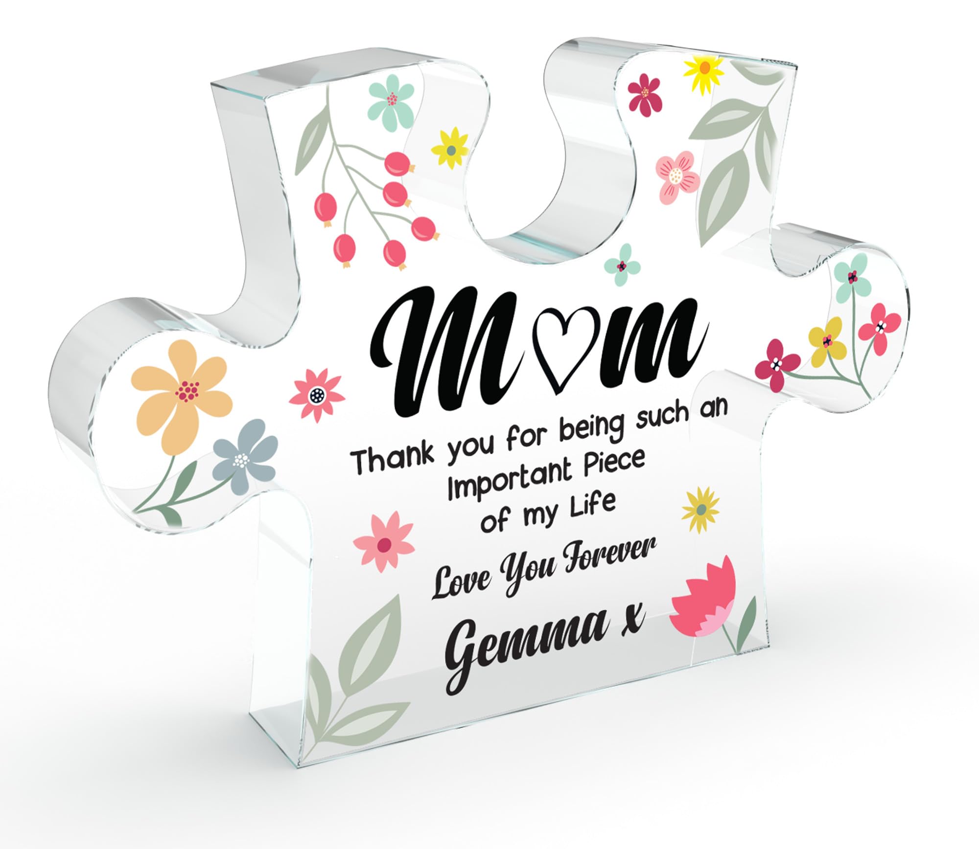 Personalised Stocking Fillers Mum Christmas Gifts, Winzwon Gifts for Mum, Mum Birthday Gifts Acrylic Puzzle Plaque, Mothers Day Gifts, Personalised Presents Advent Calendar Fillers for Mum Stepmum Nan