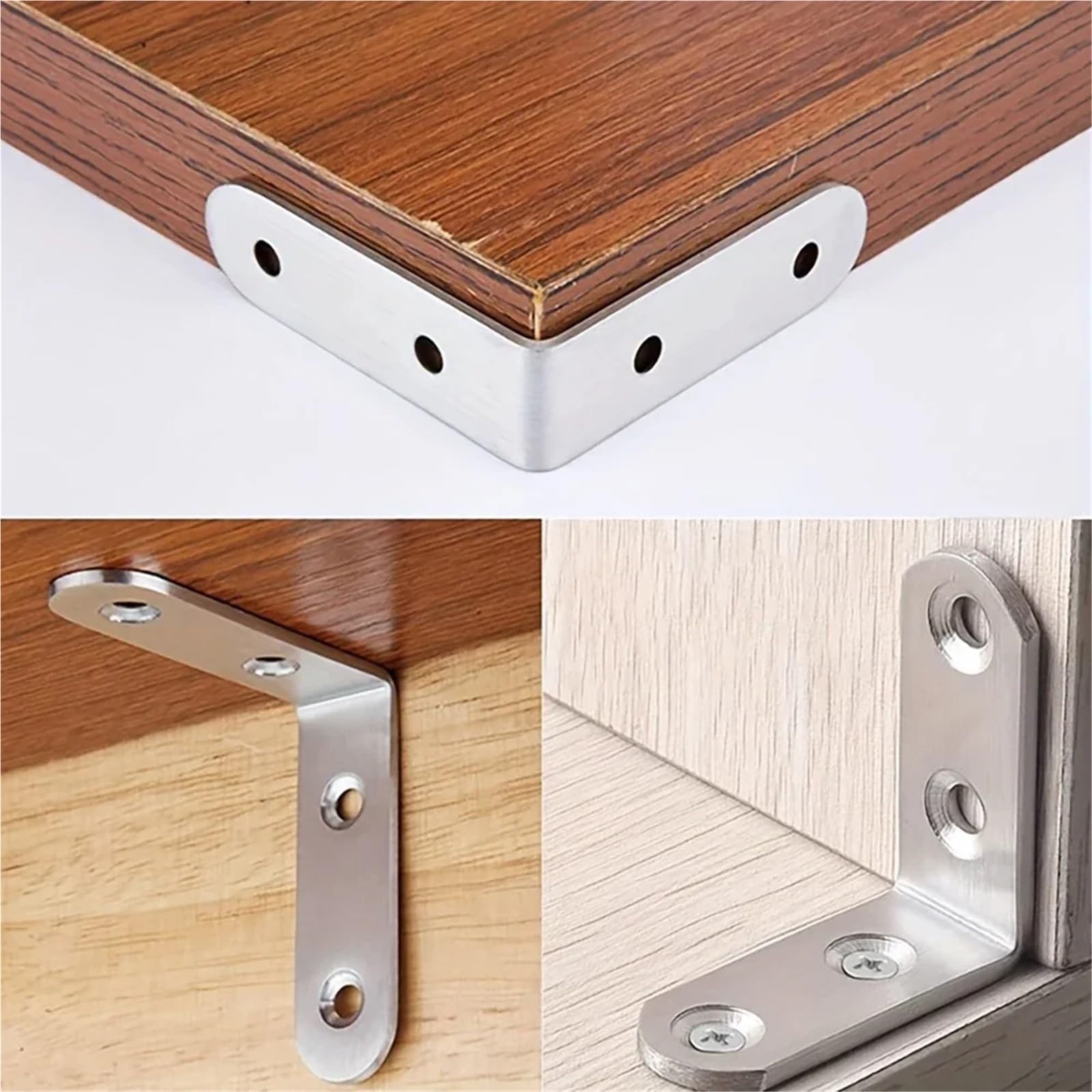 40 Stück Edelstahl-Regalhalterung, 30 x 30 x 16 mm, Winkel-Eckstütze for die Schrankreparatur