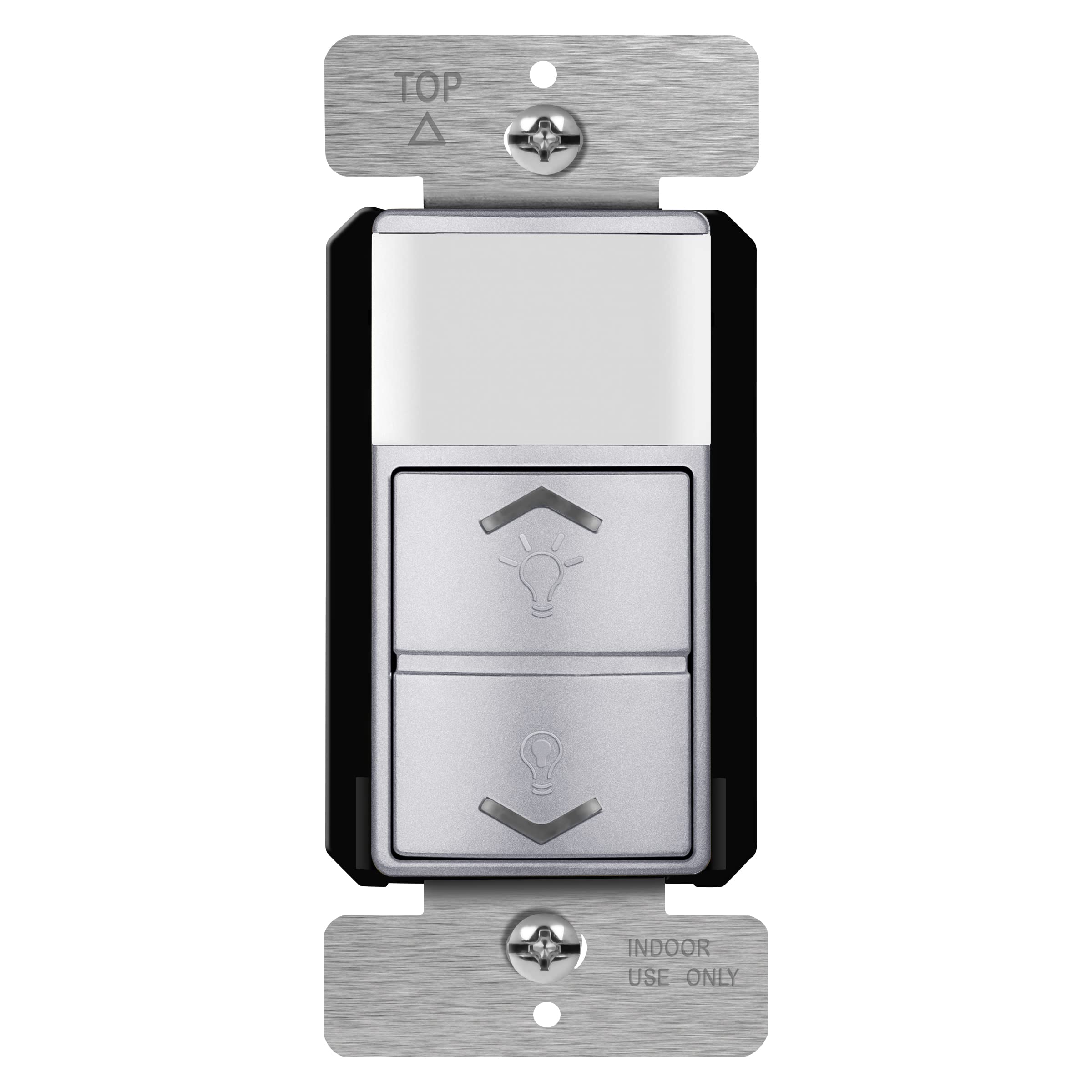 TOPGREENER Variateur d'intensité électronique avec détecteur de mouvement PIR, modes d'occupation et de vacance, LED/CFL 150 W, unipolaire, certifié UL, TDODS5-120-SV, argenté