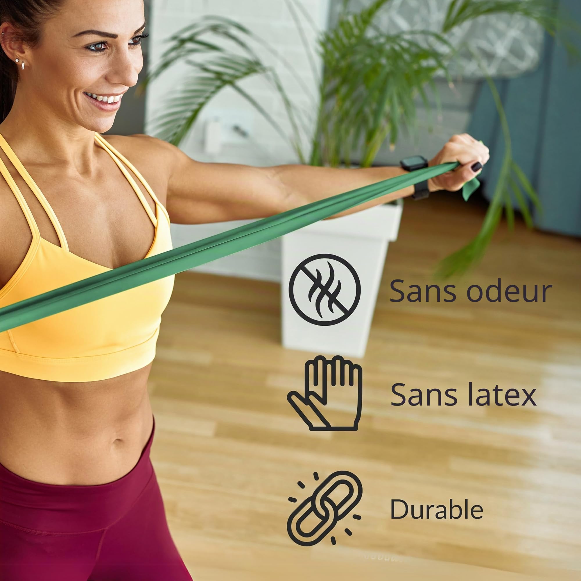 Thera-Band Bande d'exercice sans latex Haute résistance Vert 25 m